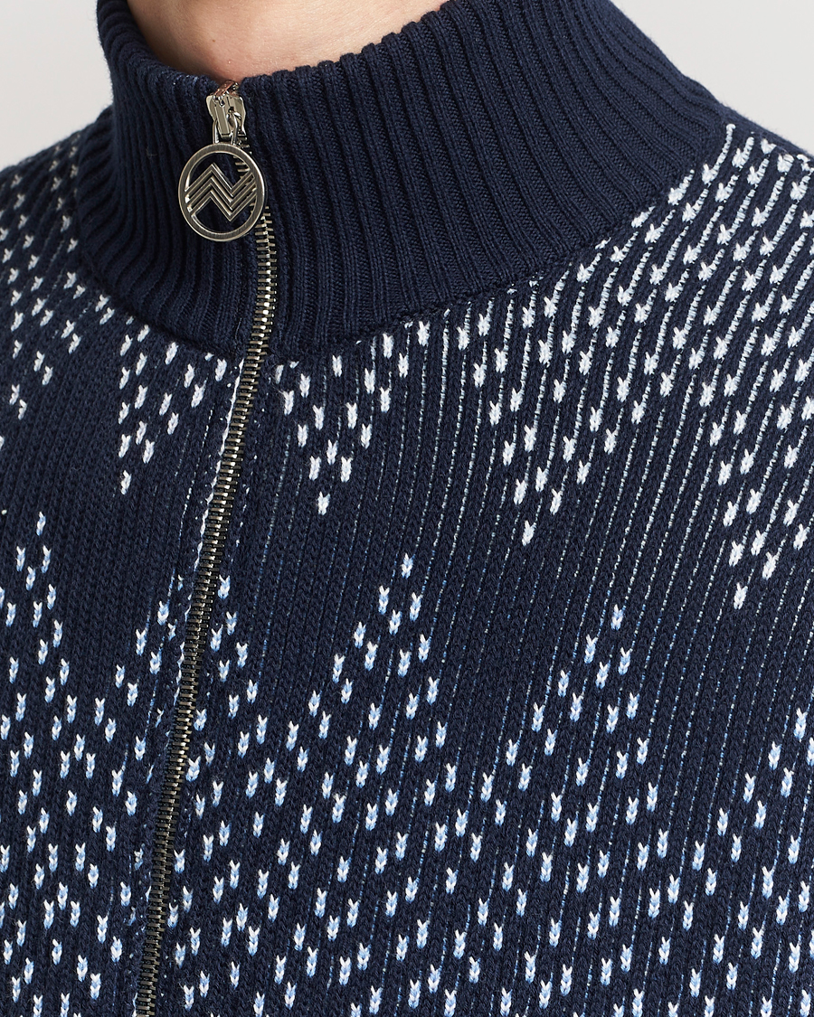 Herr | Tröjor | Missoni | Chevron Full Zip Cardigan Jacket Navy