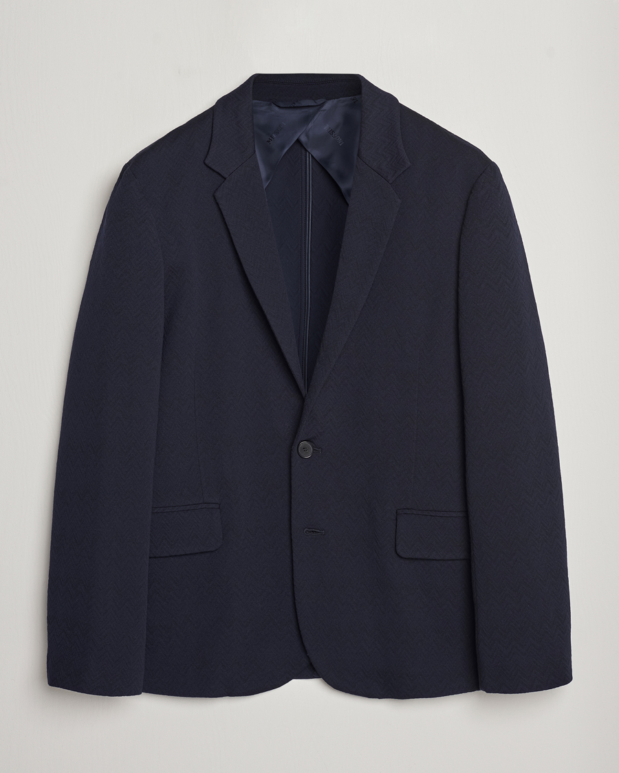 Herr | Kavajer | Missoni | Chevron Wool Blazer Navy