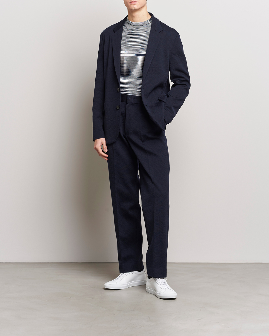 Herr | Kavajer | Missoni | Chevron Wool Blazer Navy