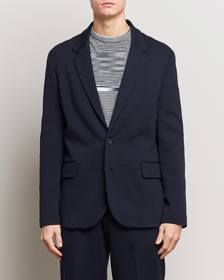 Herr | Italian Department | Missoni | Chevron Wool Blazer Navy