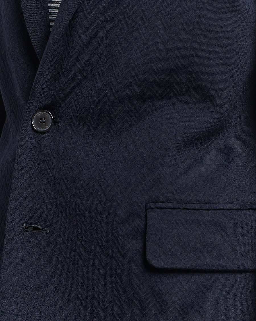 Herr | Kavajer | Missoni | Chevron Wool Blazer Navy