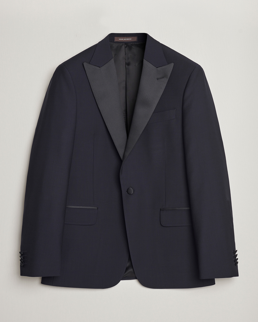 Herr | Kavajer | Oscar Jacobson | Frampton Wool Tuxedo Blazer Navy