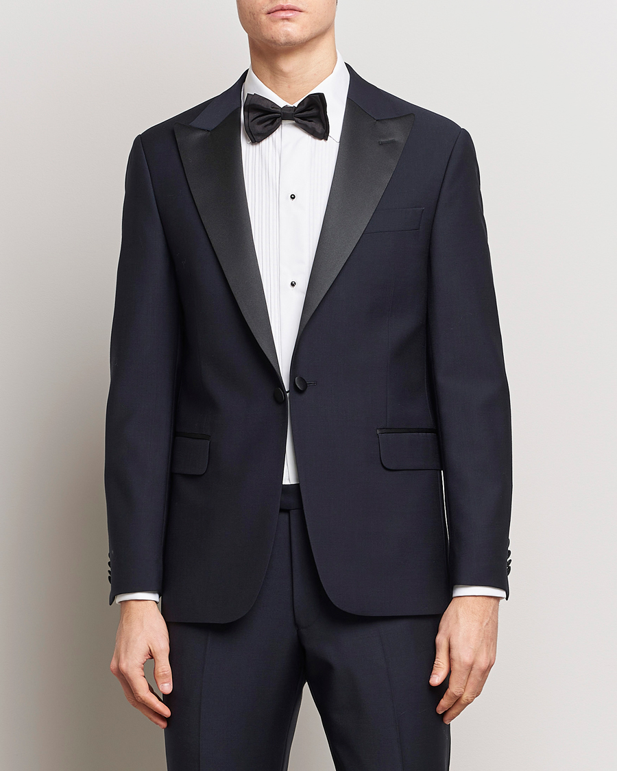 Herr | Smokingkavajer | Oscar Jacobson | Frampton Wool Tuxedo Blazer Navy