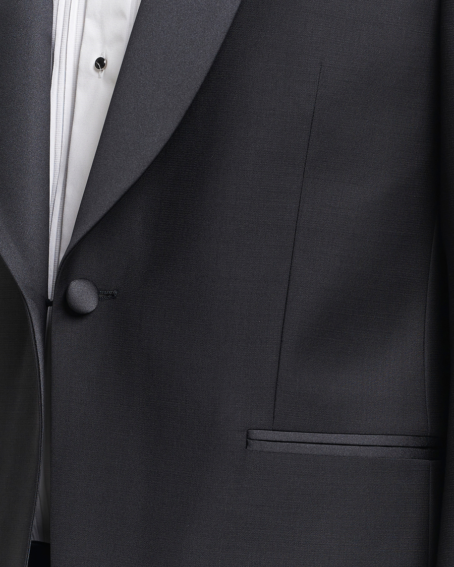 Herr | Kavajer | Oscar Jacobson | Figaro Wool Tuxedo Blazer Black