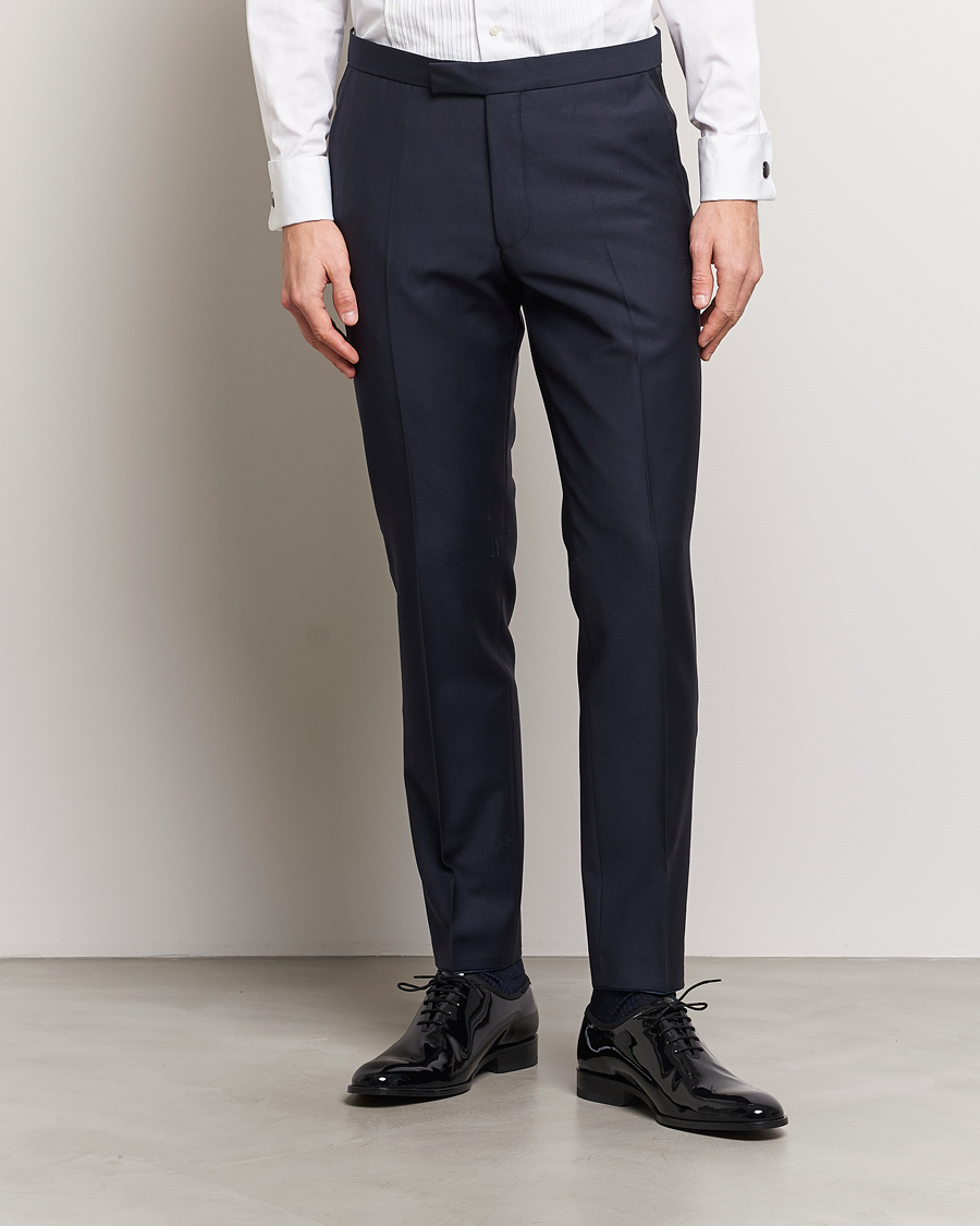 Herr | Fira stilfullt på nyår | Oscar Jacobson | Denz Wool Tuxedo Trousers Navy