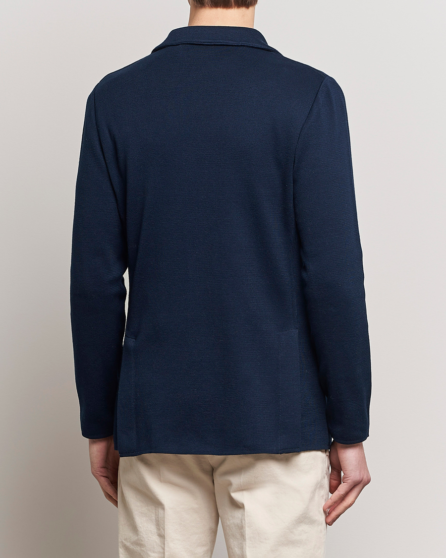 Herr | Kavajer | Lardini | Knitted Cotton Blazer Navy