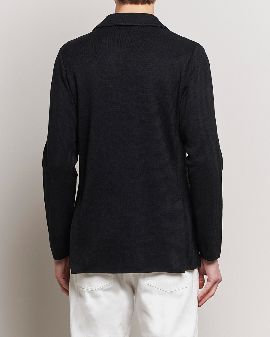 Herr | Kavajer | Lardini | Knitted Cotton Blazer Black