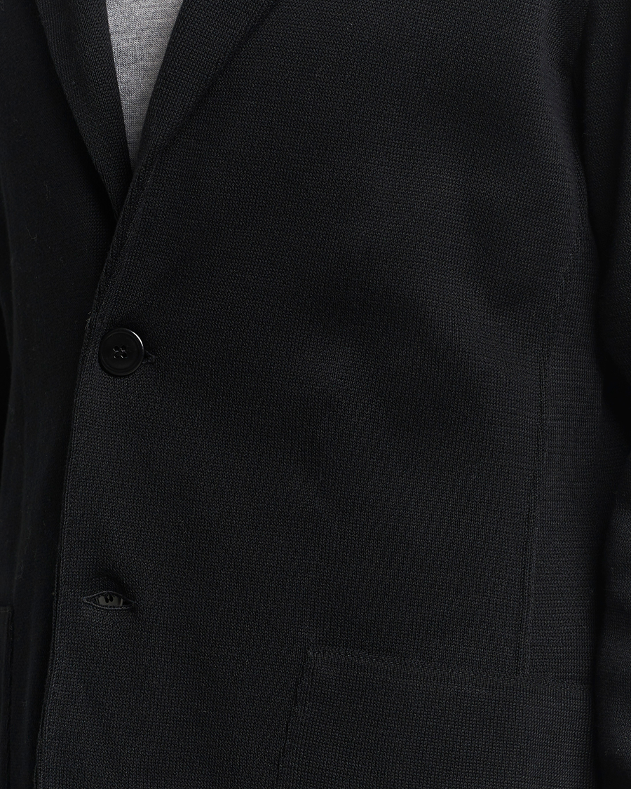 Herr | Kavajer | Lardini | Knitted Cotton Blazer Black