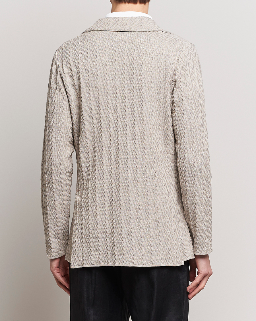 Herr | Kavajer | Lardini | Knitted Structure Cotton Blazer Beige