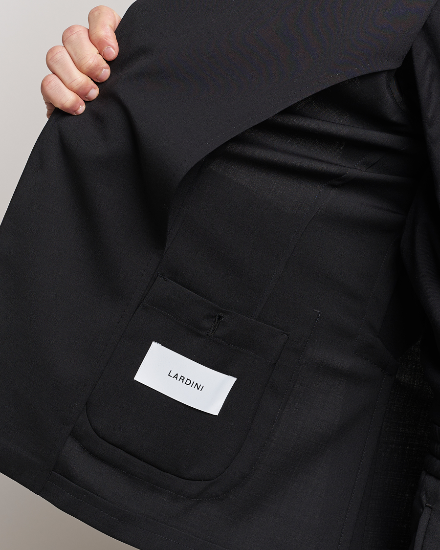 Herr | Kostymer | Lardini | Travellers Soft Wool Suit Black