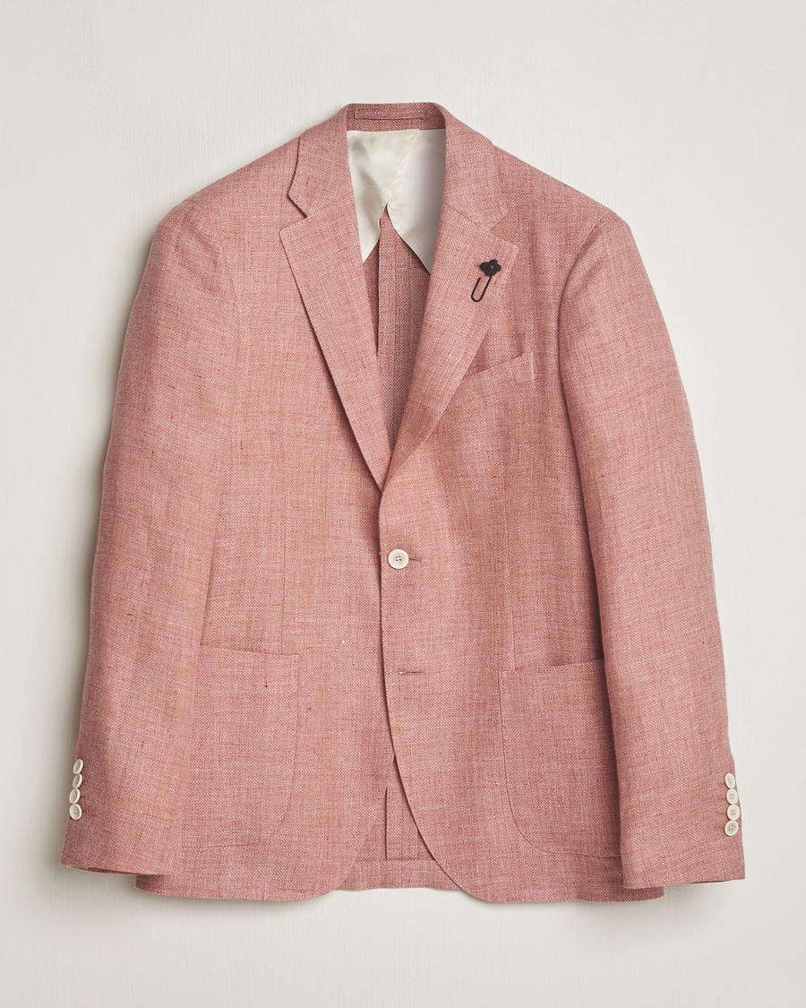 Herr | Kavajer | Lardini | Wool/Linen Patch Pocket Blazer Soft Red
