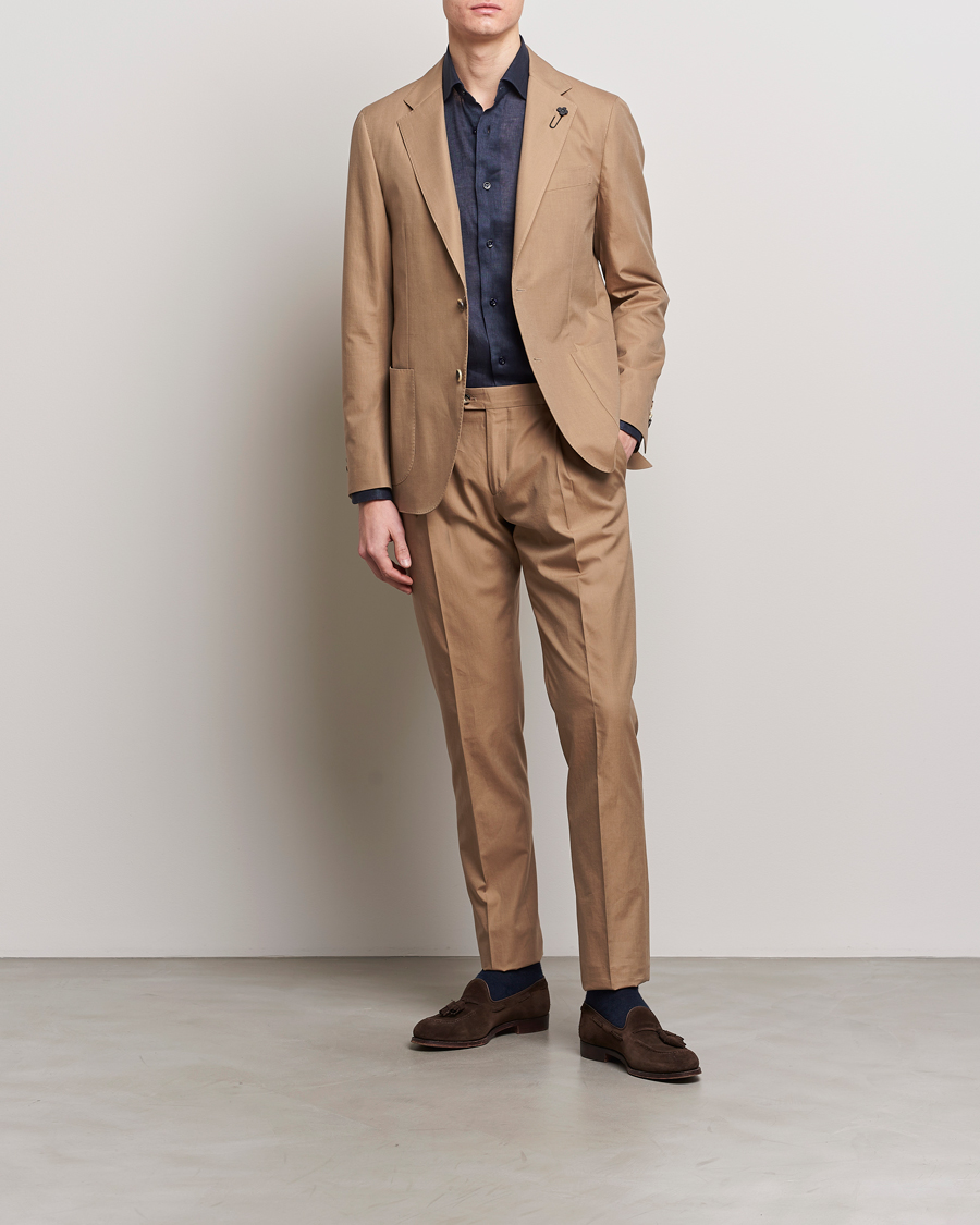 Herre |  | Lardini | Solaro Cotton Suit Light Brown