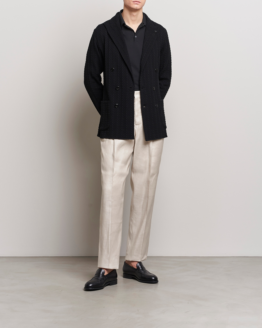 Herr | Byxor | Lardini | Atos Pleated Linen Trousers Beige