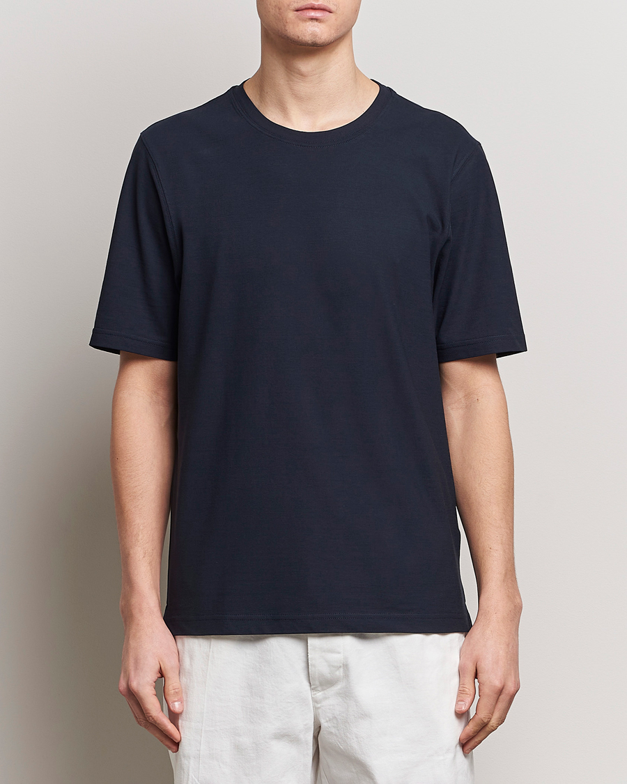 Herre |  | Lardini | Ice Cotton T-Shirt Navy