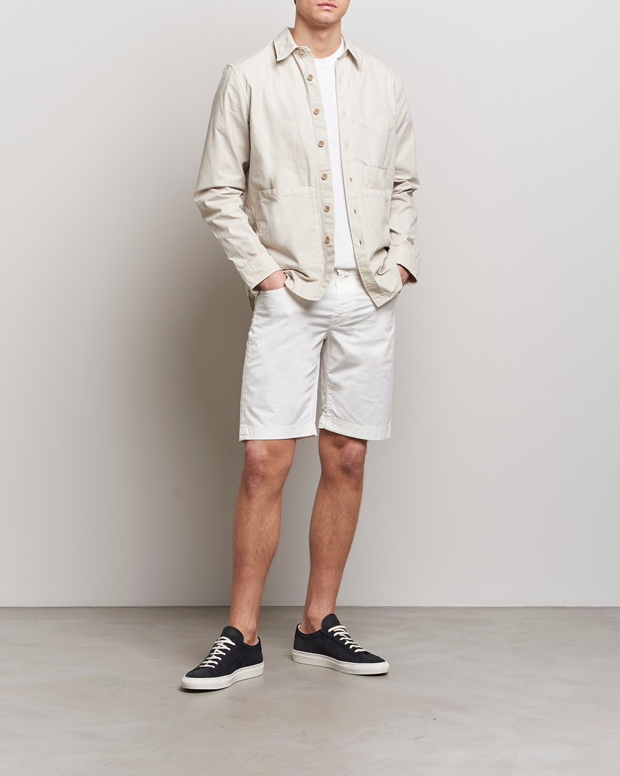Herr | Shorts | Jacob Cohën | Nicolas Cotton Gabardine Shorts White