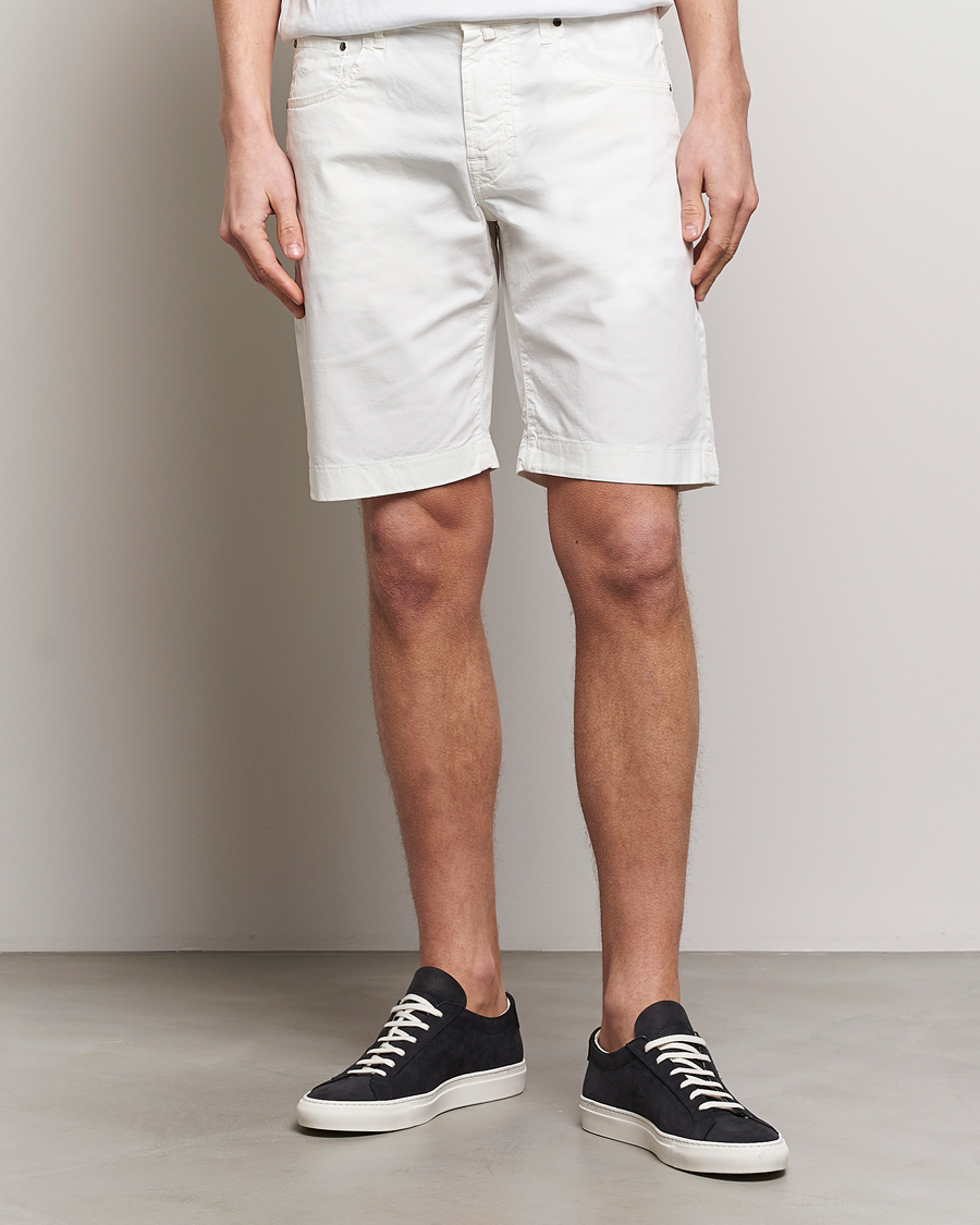 Herre | Jacob Cohën | Jacob Cohën | Nicolas Cotton Gabardine Shorts White