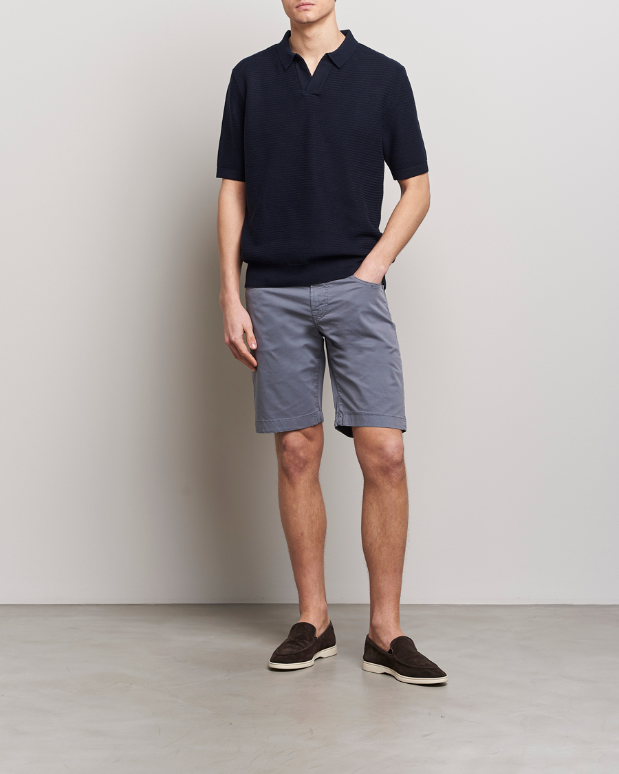 Herr | Shorts | Jacob Cohën | Nicolas Cotton Gabardine Shorts Blue Grey