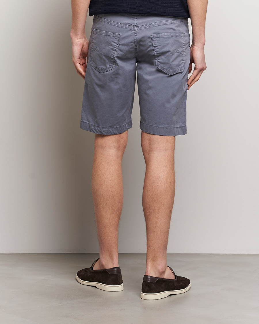 Herr | Shorts | Jacob Cohën | Nicolas Cotton Gabardine Shorts Blue Grey