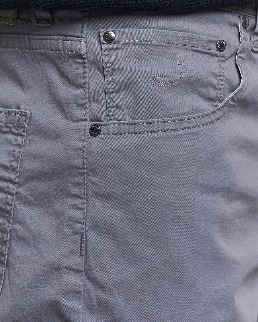 Herr | Shorts | Jacob Cohën | Nicolas Cotton Gabardine Shorts Blue Grey