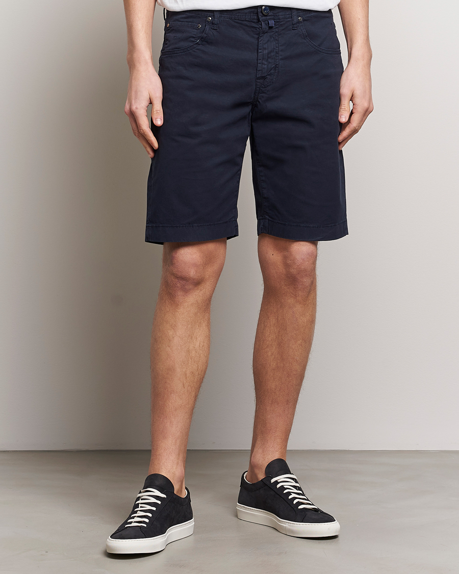 Herr | Italian Department | Jacob Cohën | Nicolas Cotton Gabardine Shorts Navy