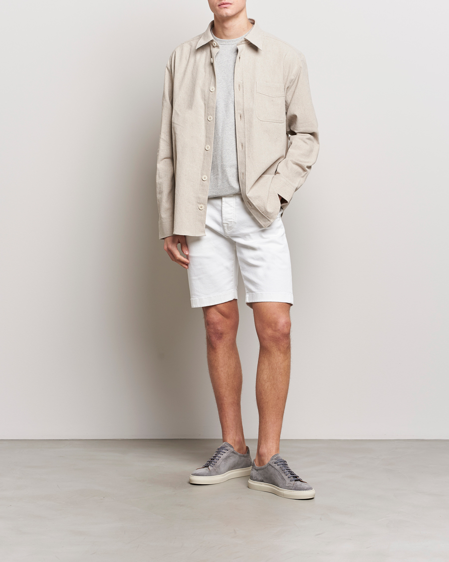 Herr | Shorts | Jacob Cohën | Lou Stretch Denim Shorts White