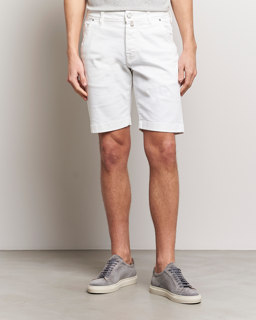 Herr | Shorts | Jacob Cohën | Lou Stretch Denim Shorts White