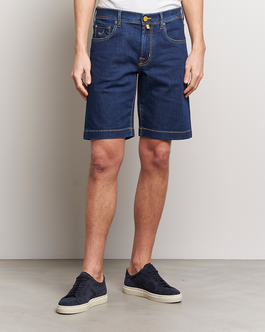 Herr | Avdelningar | Jacob Cohën | Nicolas Stretch Denim Shorts Dark Blue