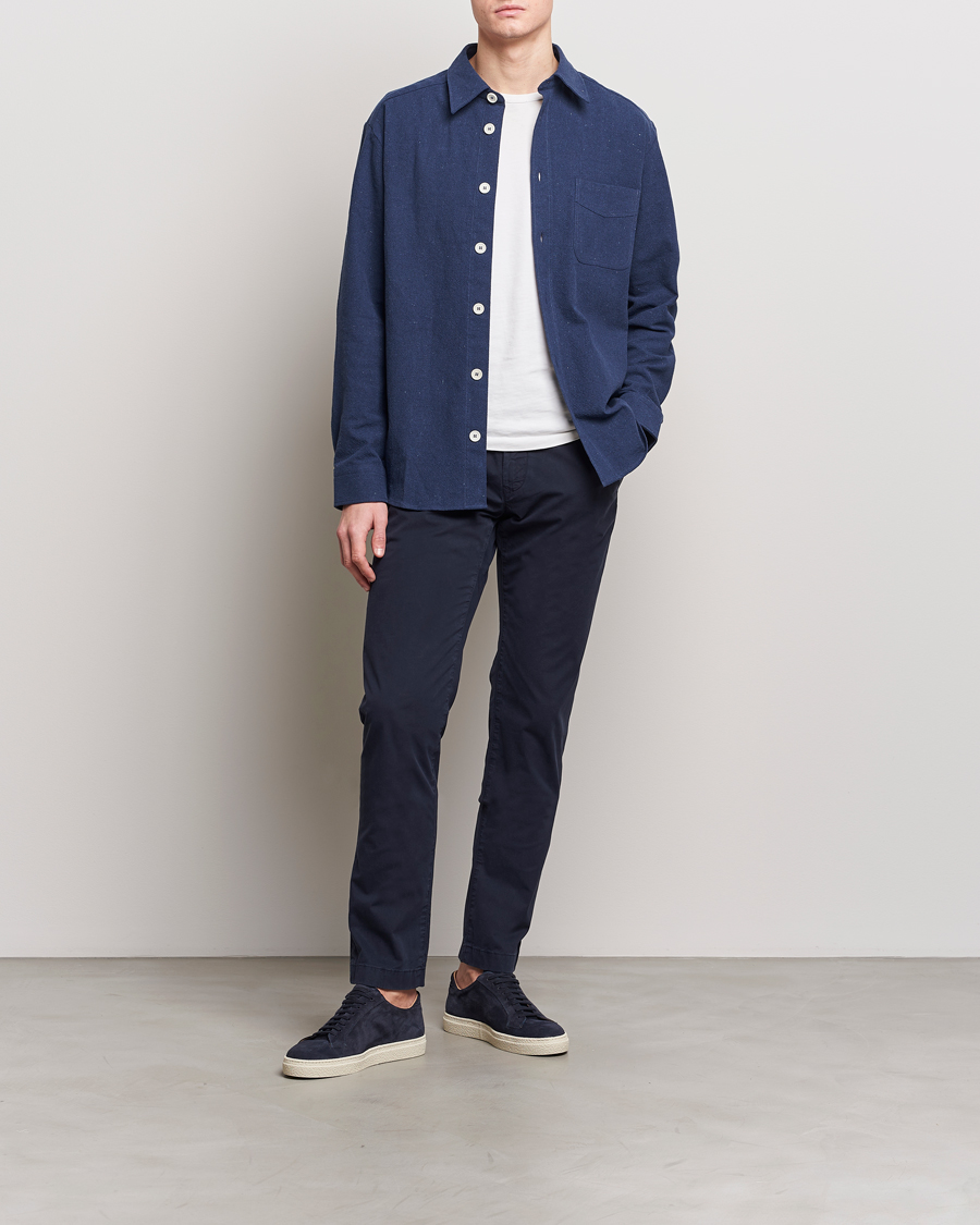 Herr | Byxor | Jacob Cohën | Bobby Cotton Gabardine Chinos Navy