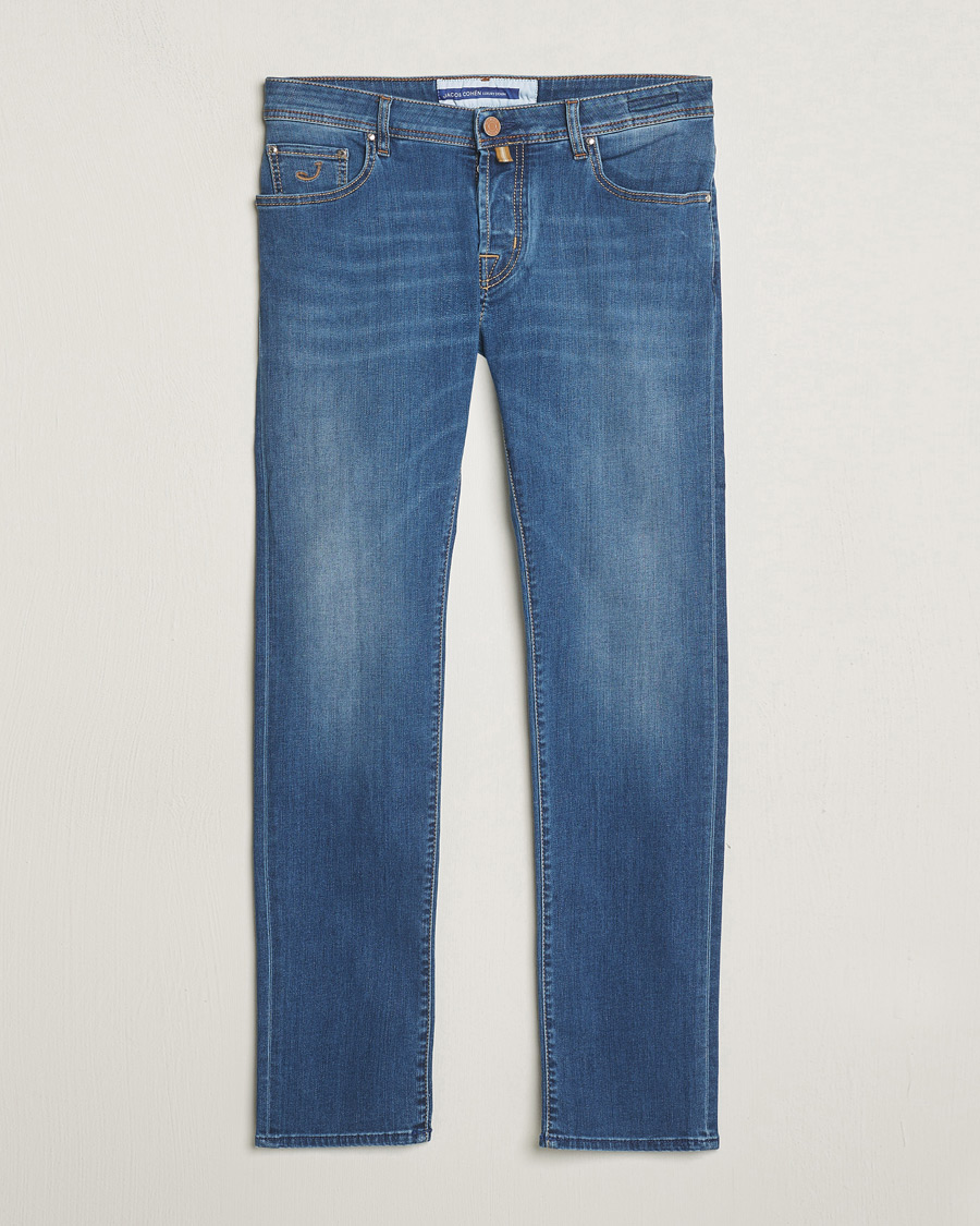 Herr | Jeans | Jacob Cohën | Nick Slim Fit Stretch Jeans Mid Blue