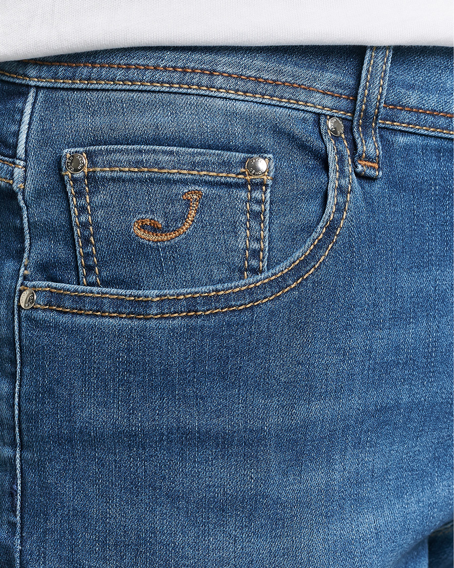 Herr | Jeans | Jacob Cohën | Nick Slim Fit Stretch Jeans Mid Blue