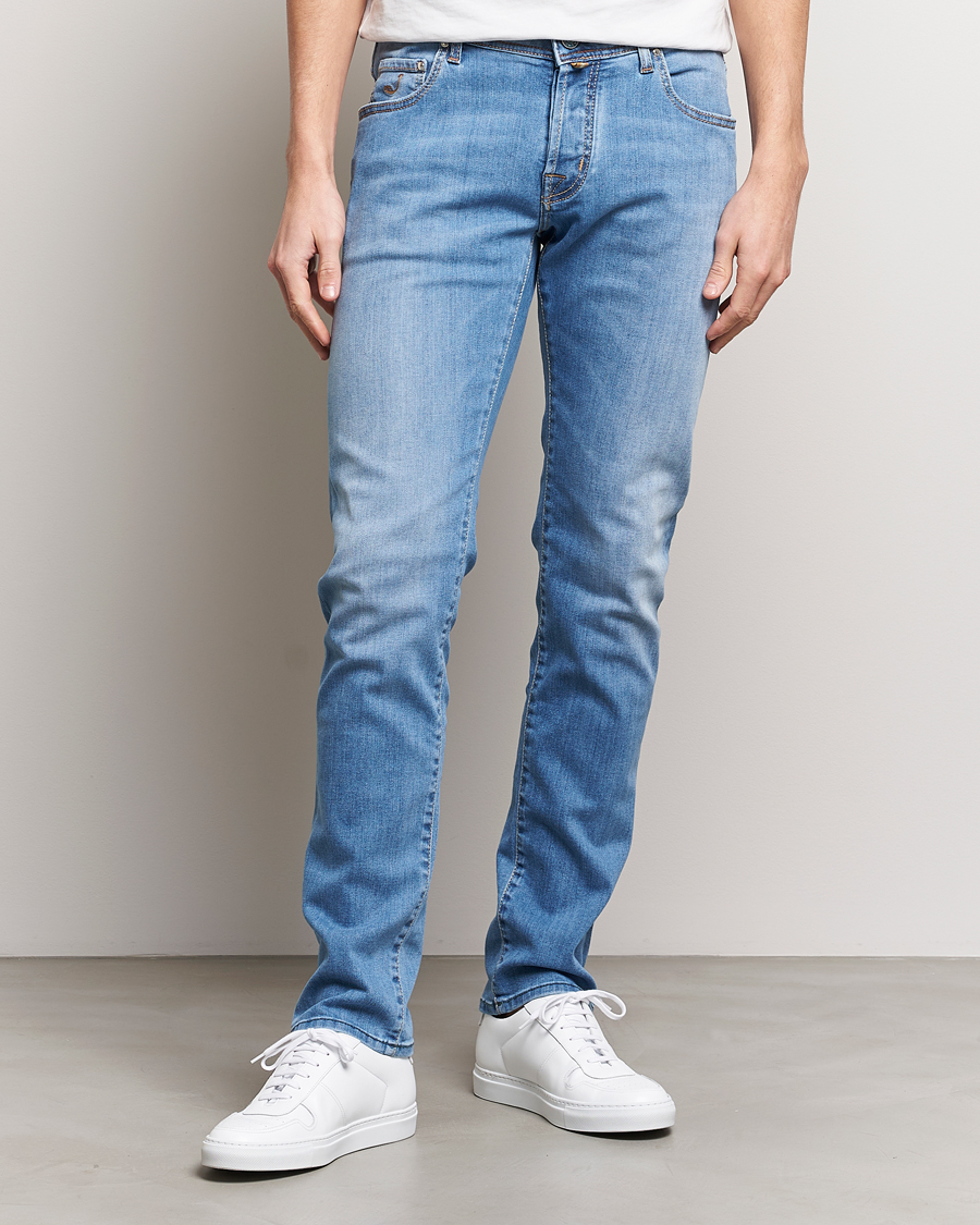 Herr | Jacob Cohën | Jacob Cohën | Nick Slim Fit Stretch Jeans Light Blue