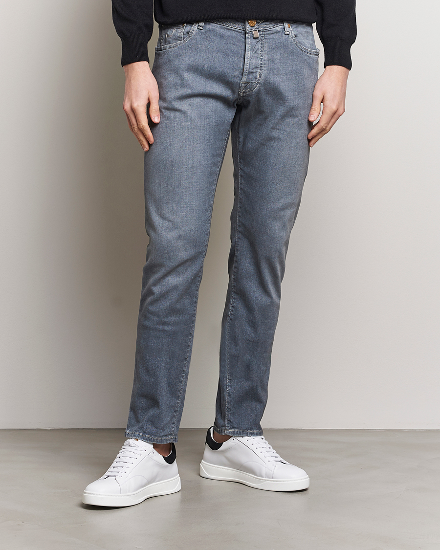 Herr | Grå jeans | Jacob Cohën | Nick Naples Super Slim Stretch Jeans Light Grey