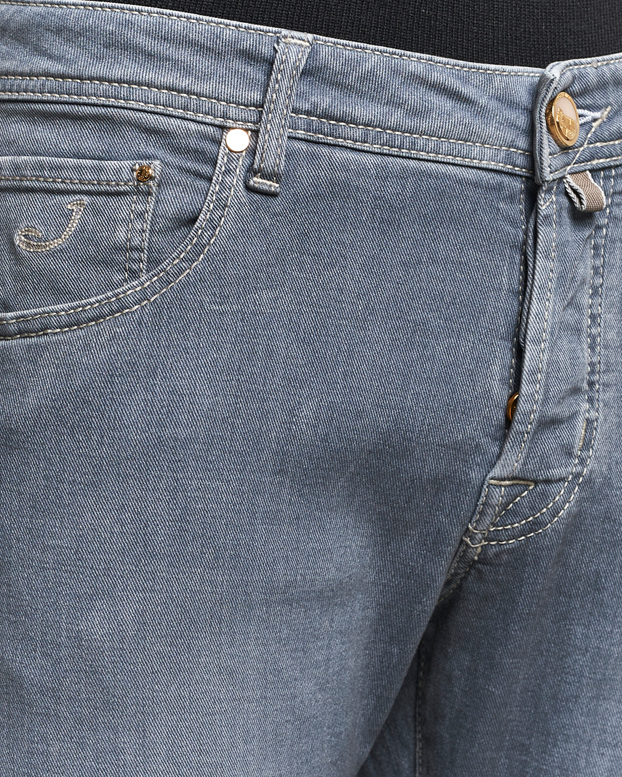Herr | Jeans | Jacob Cohën | Nick Naples Super Slim Stretch Jeans Light Grey