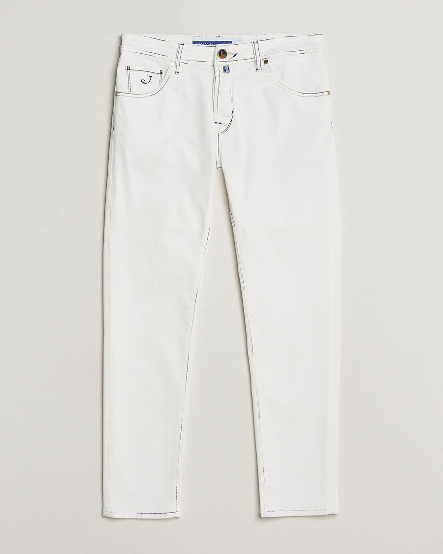 Herr | Jeans | Jacob Cohën | Scott Portofino Slim Fit Stretch Jeans White