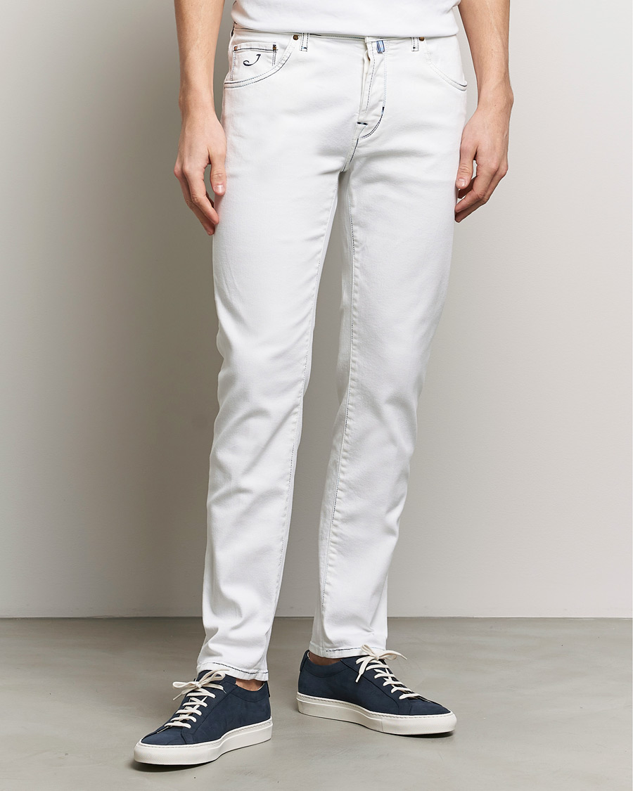 Herr | Kläder | Jacob Cohën | Scott Portofino Slim Fit Stretch Jeans White