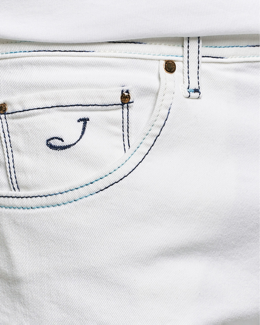 Herr | Jeans | Jacob Cohën | Scott Portofino Slim Fit Stretch Jeans White