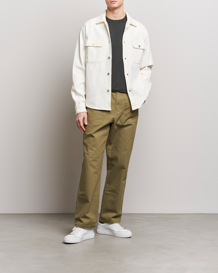 Herr | Skjortor | FRAME | Textured Terry Overshirt Off White