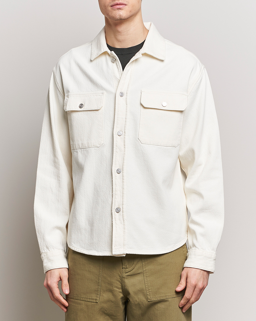Herr | Skjortjackor | FRAME | Textured Terry Overshirt Off White