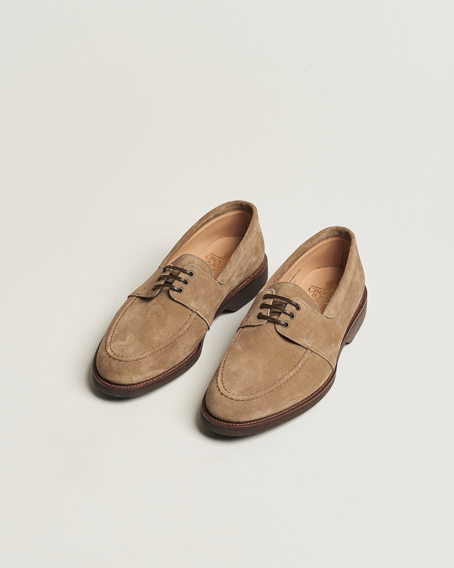 Herr | Avdelningar | Crockett & Jones | Falmouth Deck Shoes Khaki Suede