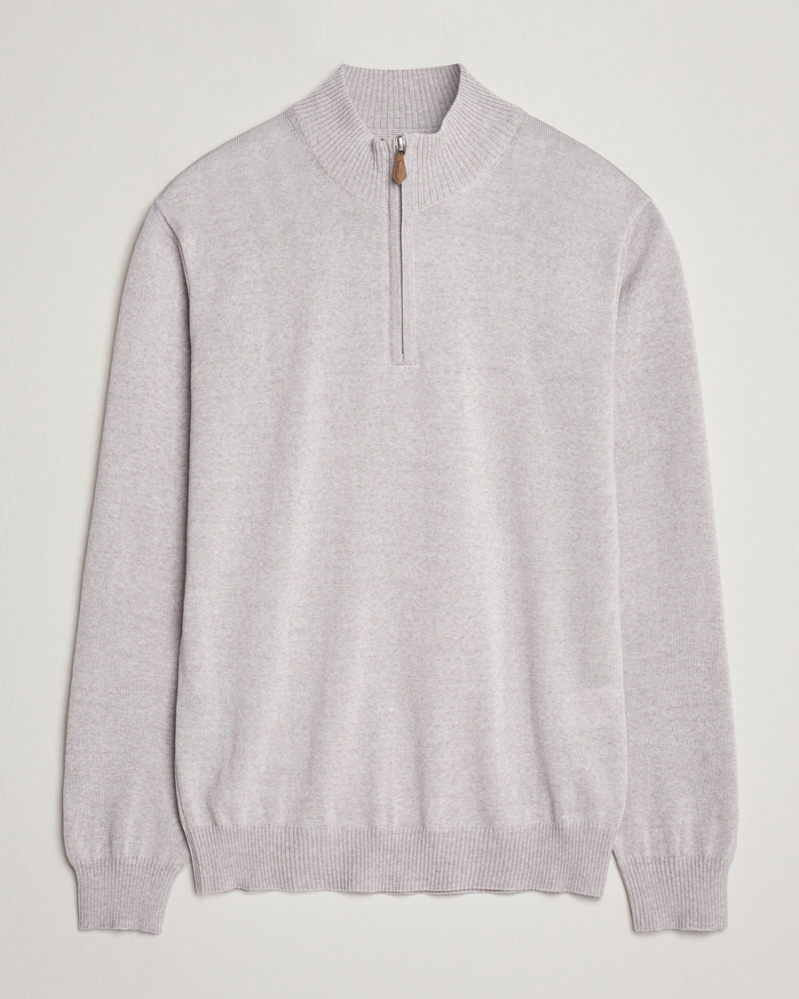 Herr | Tröjor | Stenströms | Merino Wool Half Zip Beige