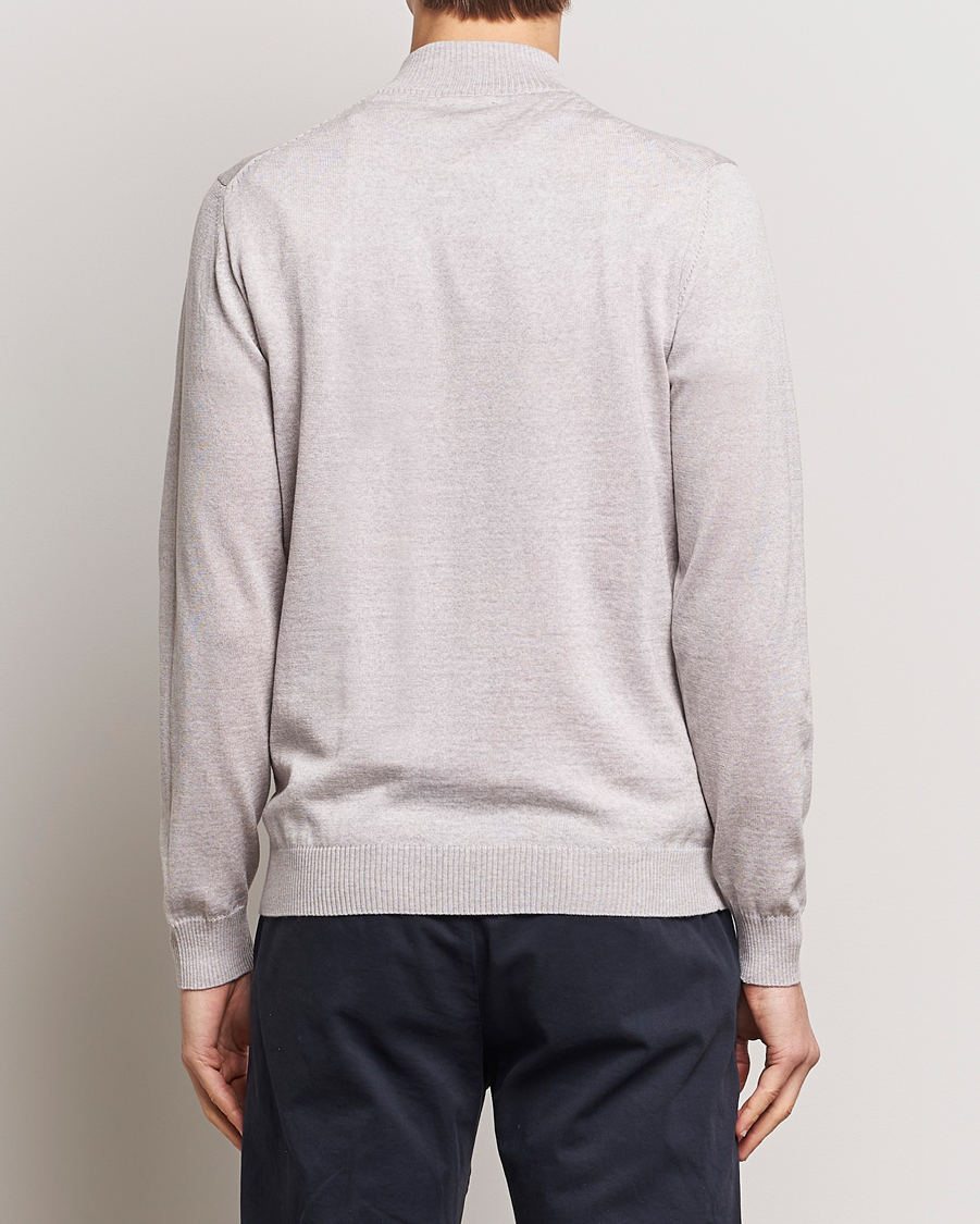 Herr | Tröjor | Stenströms | Merino Wool Half Zip Beige