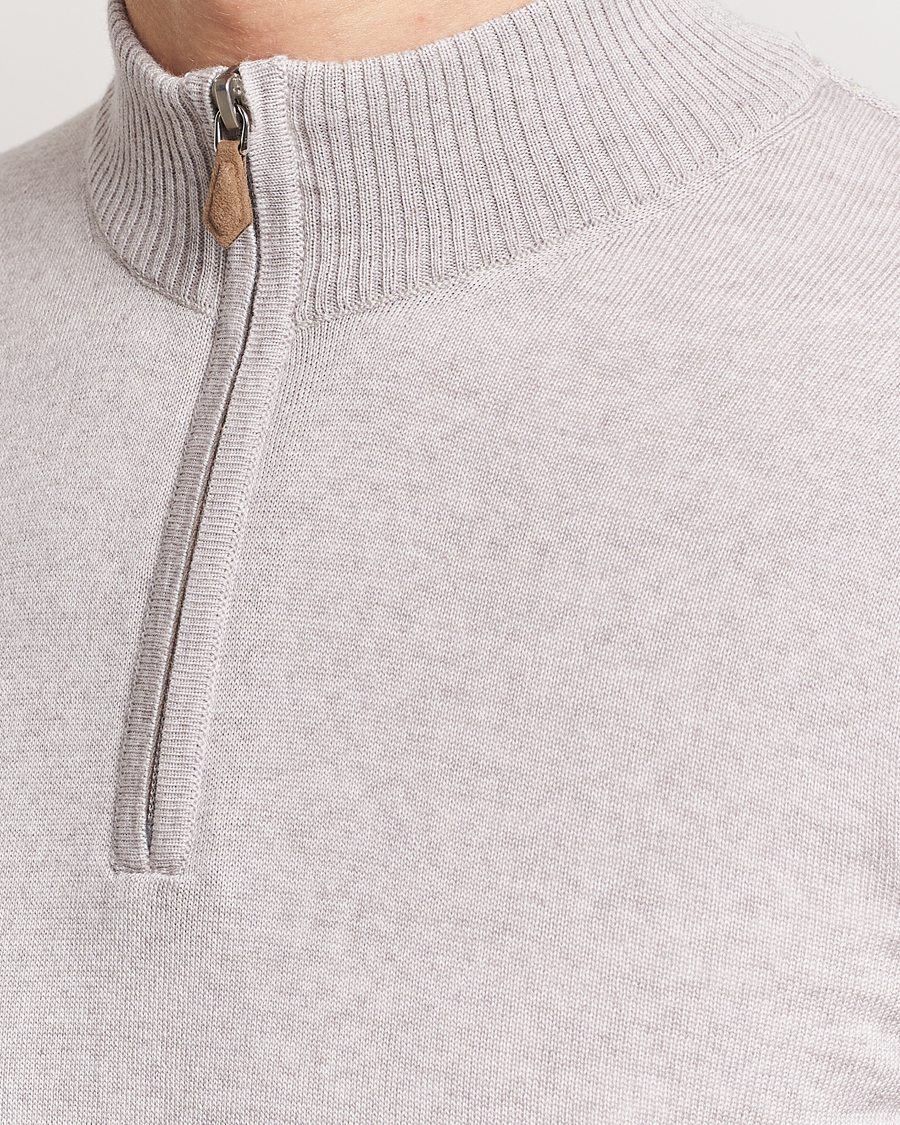 Herr | Tröjor | Stenströms | Merino Wool Half Zip Beige