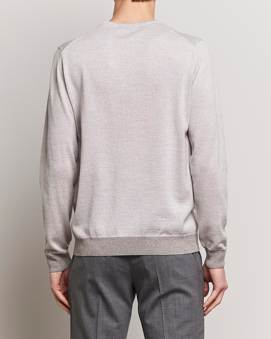 Herr | Tröjor | Stenströms | Merino Contrast Crew Neck Beige