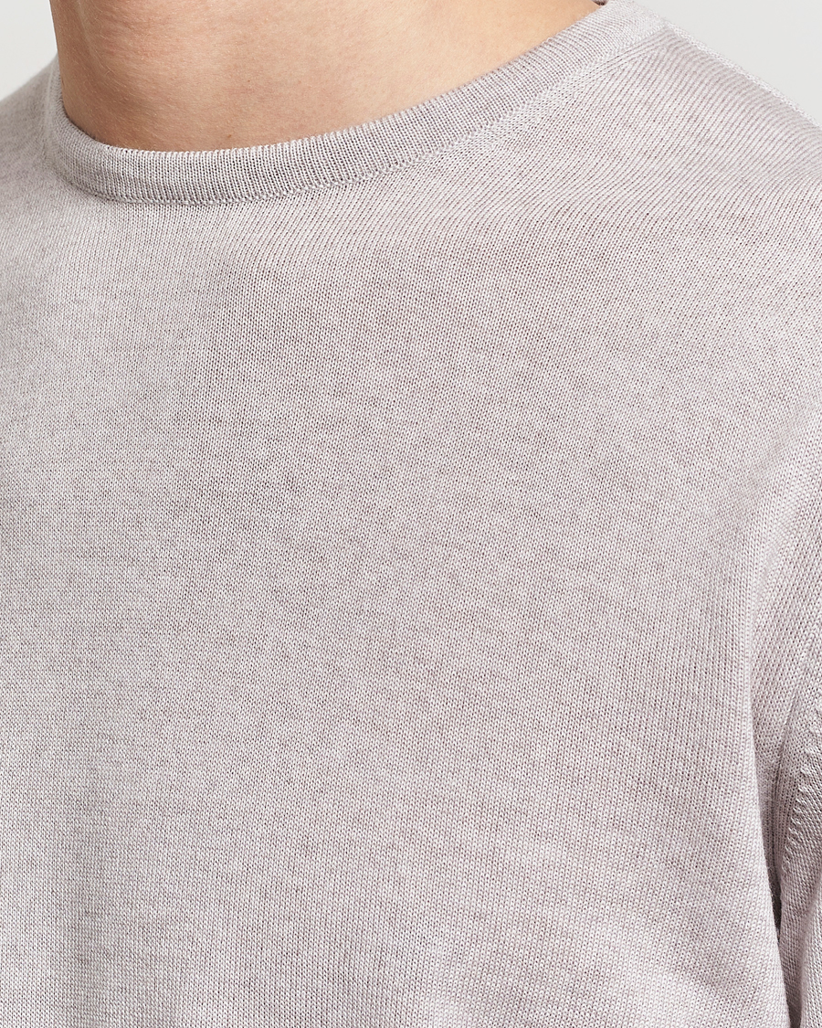 Herr | Tröjor | Stenströms | Merino Contrast Crew Neck Beige