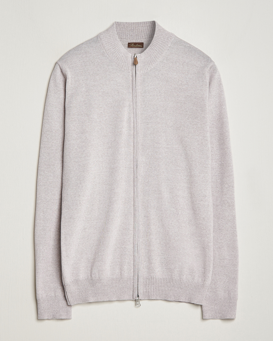 Herr | Tröjor | Stenströms | Merino Wool Full Zip Beige