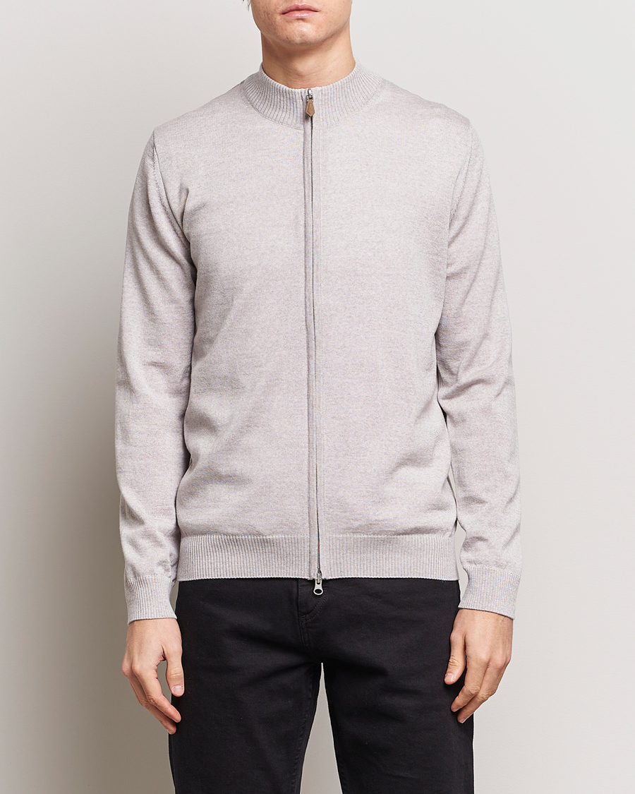 Herr | Avdelningar | Stenströms | Merino Wool Full Zip Beige