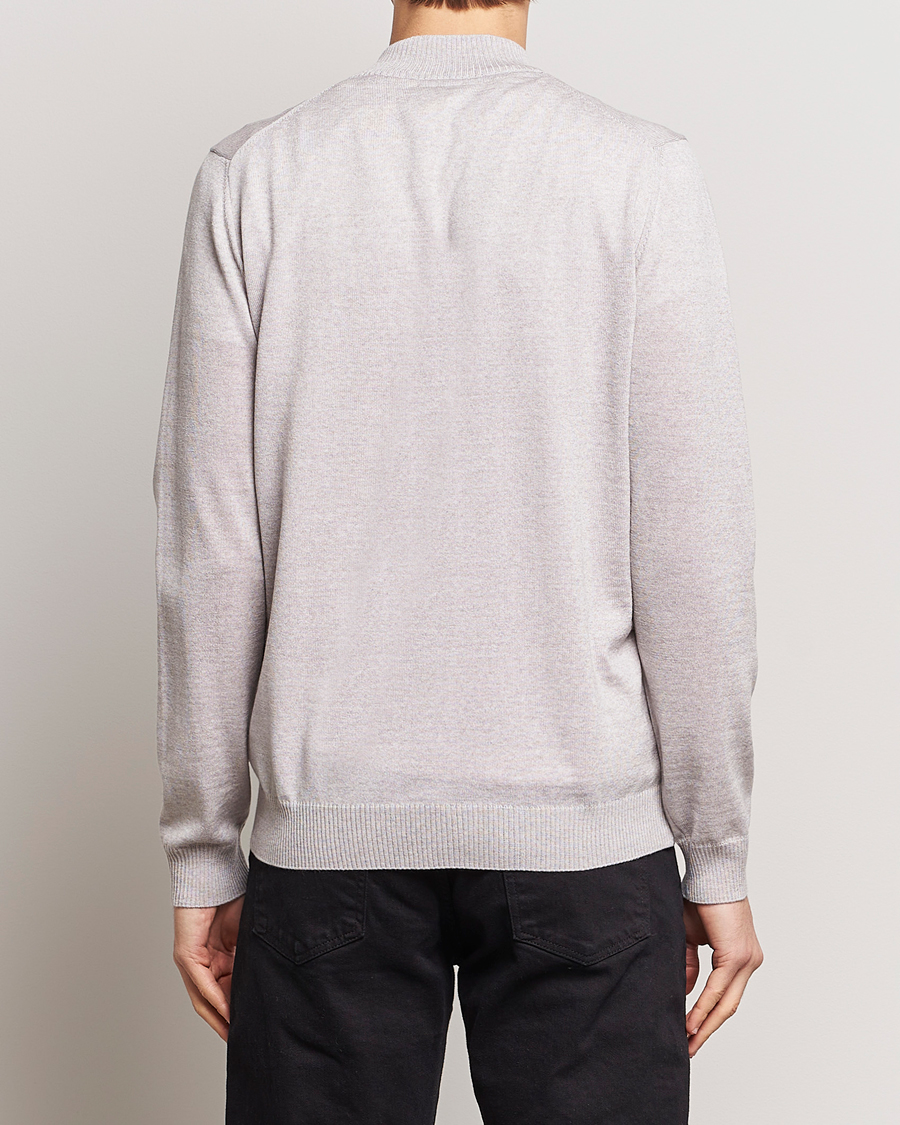 Herr | Tröjor | Stenströms | Merino Wool Full Zip Beige