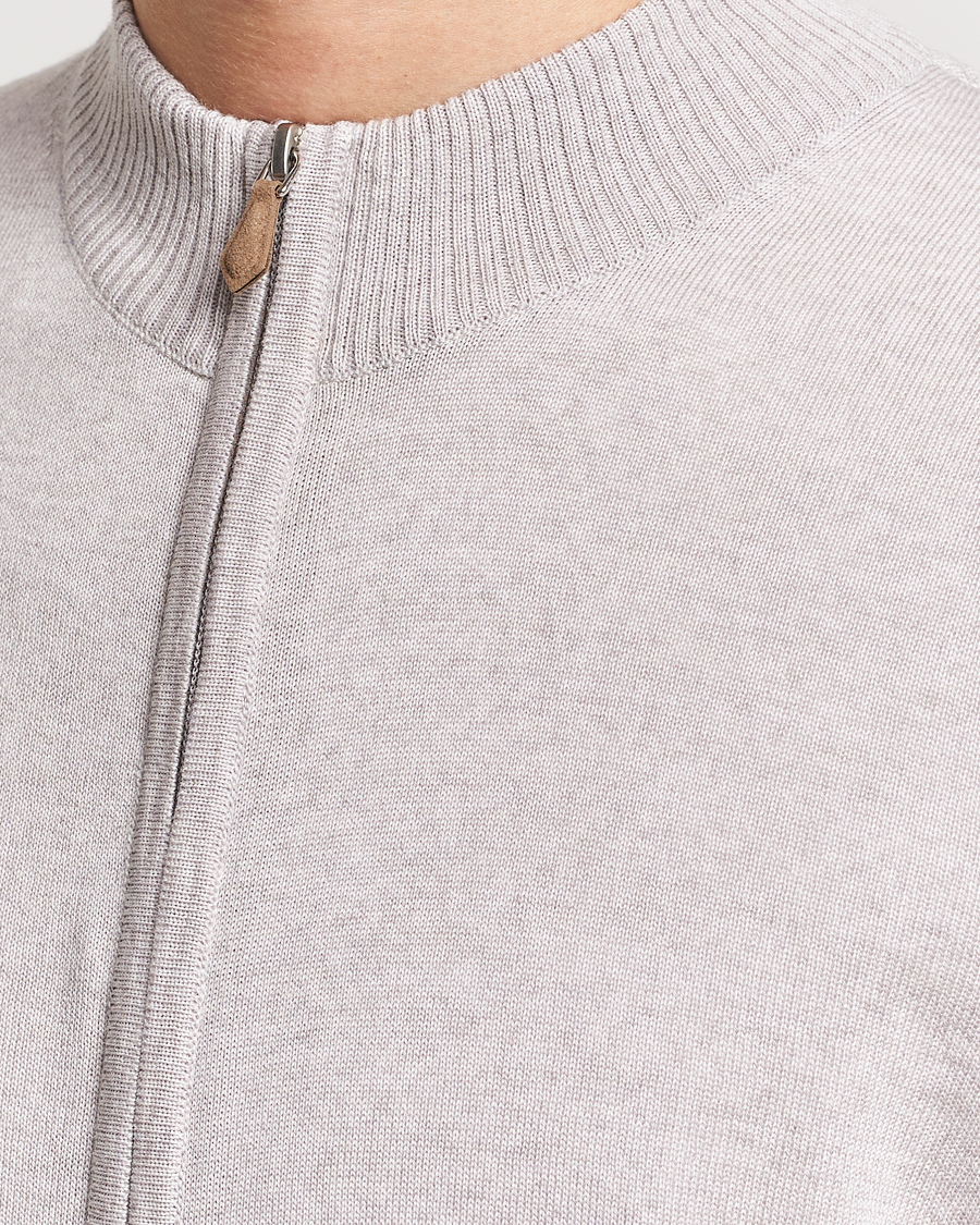Herr | Tröjor | Stenströms | Merino Wool Full Zip Beige