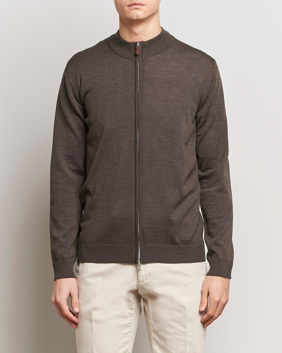 Herr |  | Stenströms | Merino Wool Full Zip Brown