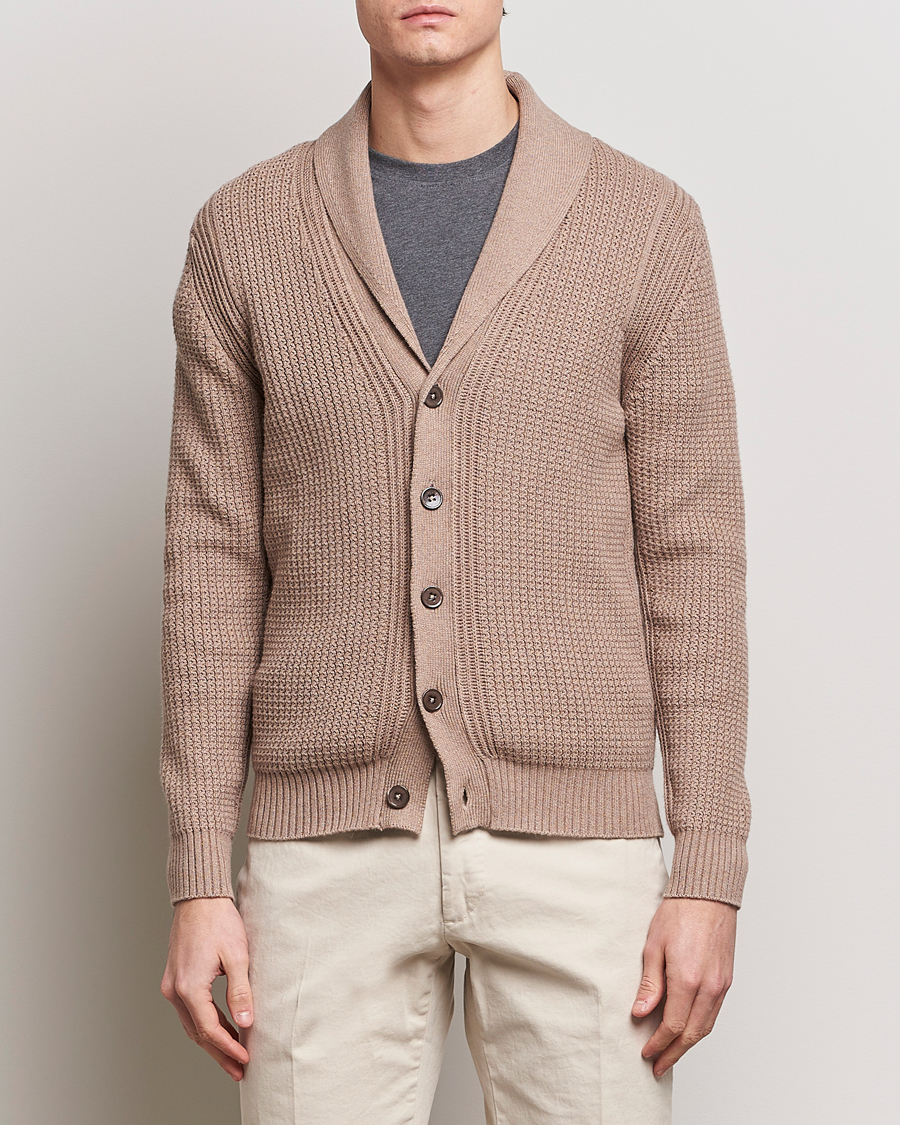 Herr | Stenströms | Stenströms | Cotton/Cashmere Shawl Cardigan Brown